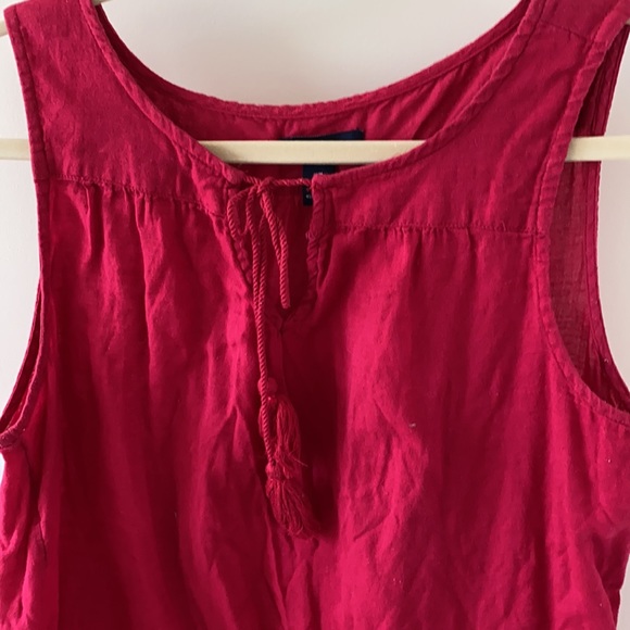 Red Linen Tank - Picture 2 of 4